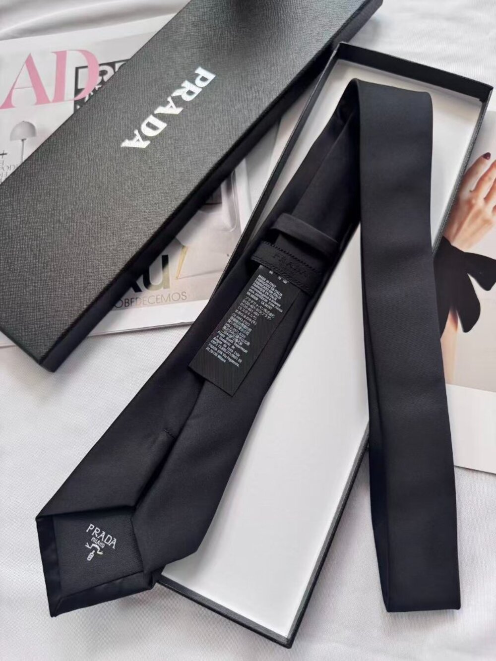 Unisex Prada Black Tie 👔 Brand new, comes with a gift box - Picture 5 of 6